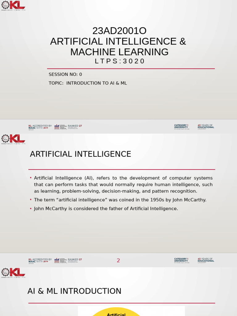 AI and Machine Learning Overview | PDF | Artificial Intelligence ...