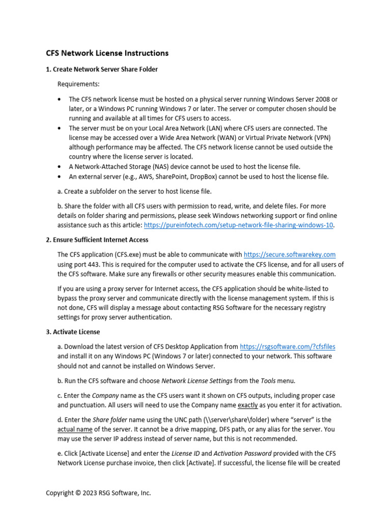 Cfs Network License | PDF | Computer Network | Computer File