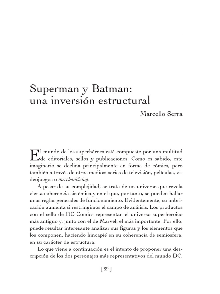 Superman-y-Batman.-Una-inversión-estructural | PDF | hombre murciélago ...