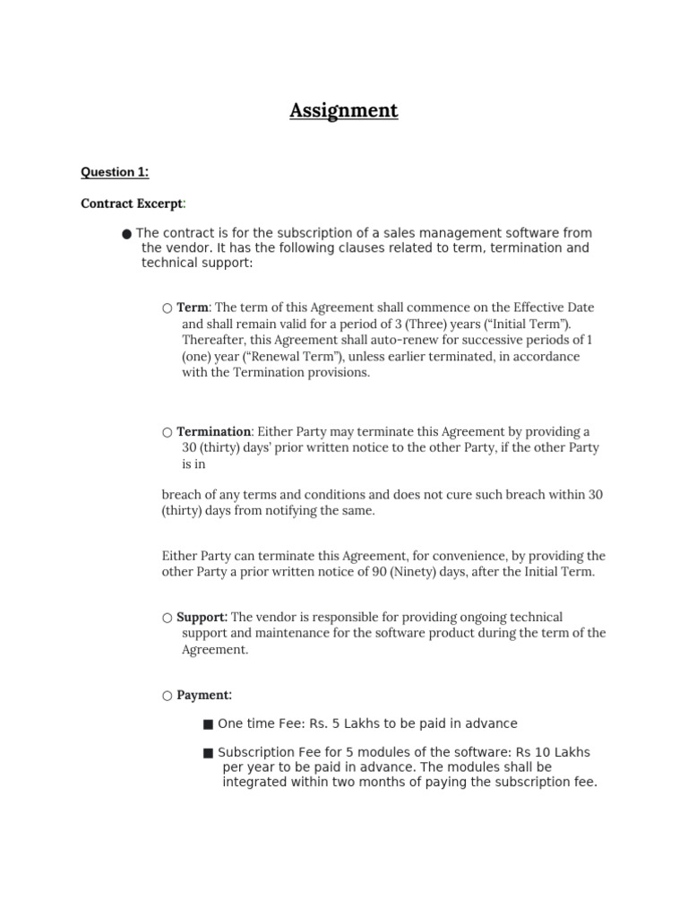 Sales Software Contract Risk Analysis | PDF
