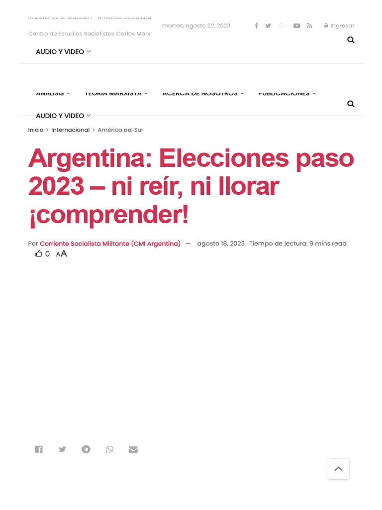 Análisis de las Elecciones PASO 2023 en Argentina | PDF | Inflación ...