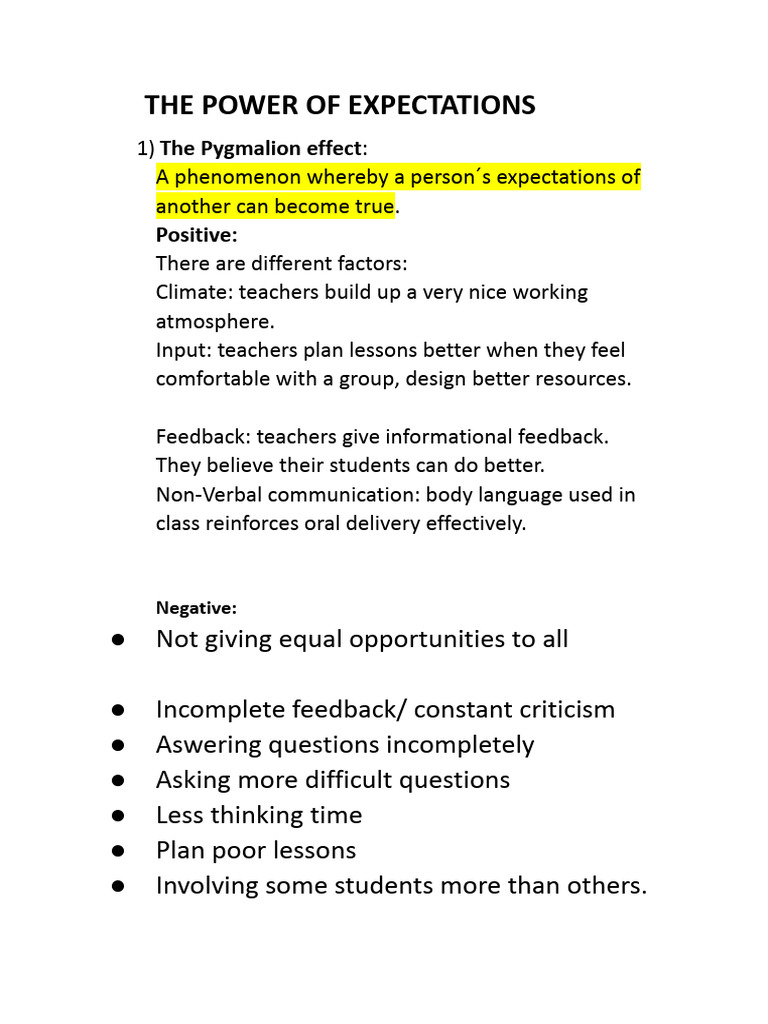 The Power of Expectations Morning Shift | PDF