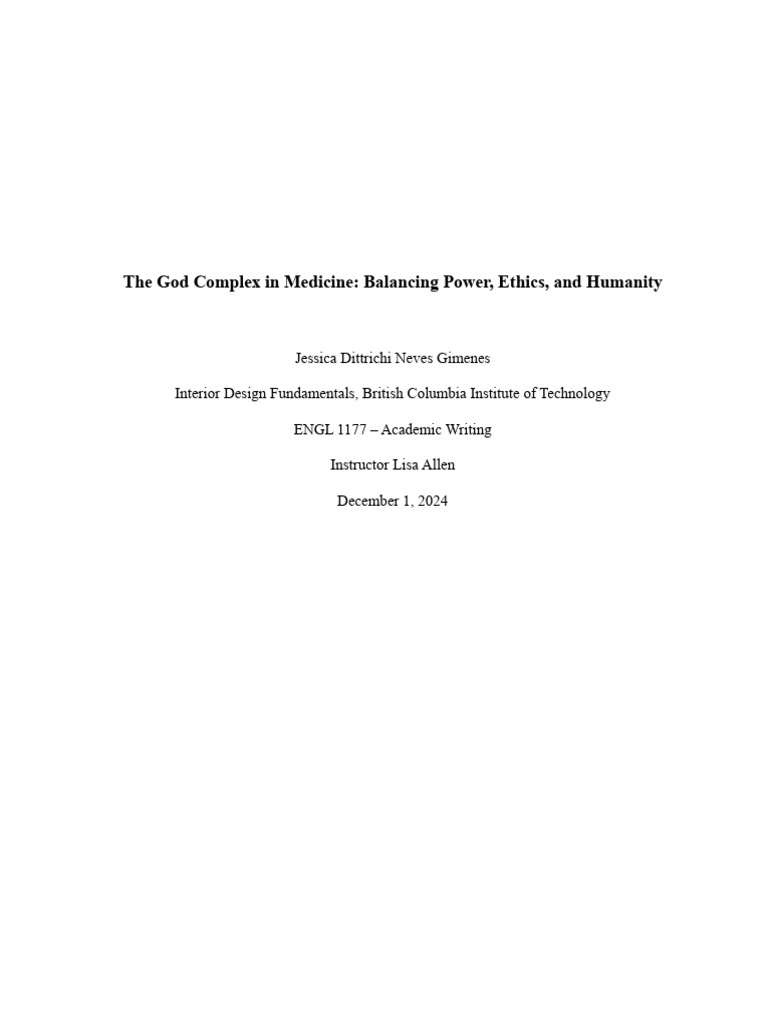 God Complex in Medicine: Ethics & Humanity | PDF | Psychiatry | Empathy