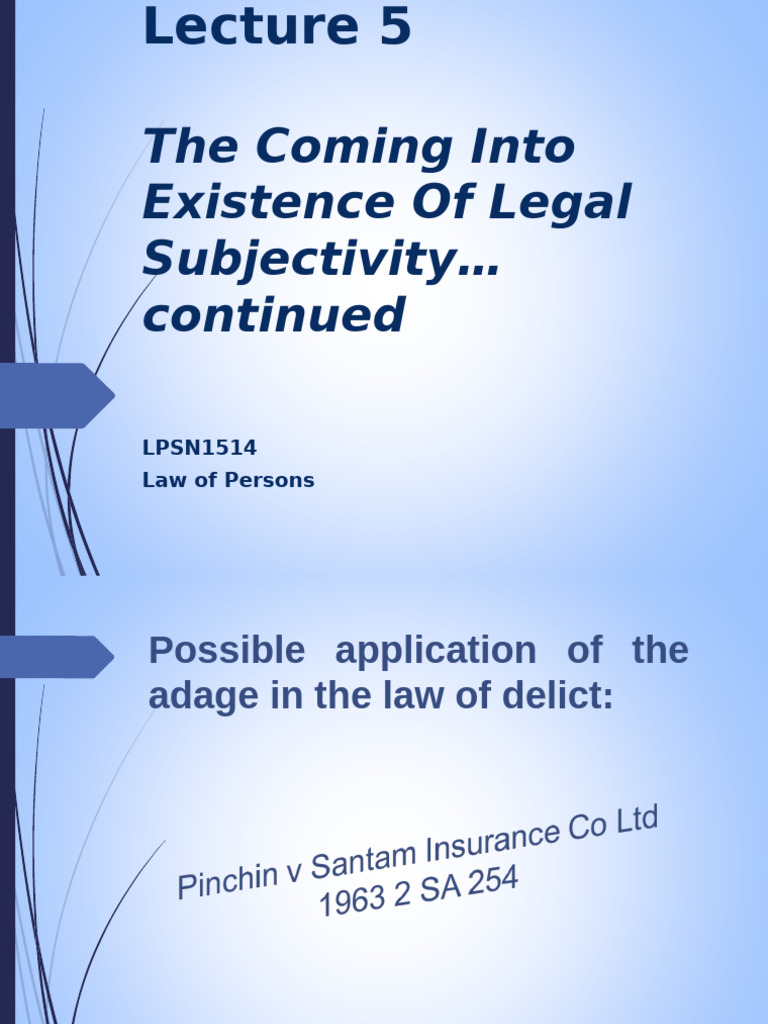 Legal Subjectivity and Delict Law Insights | PDF | Abortion | Justice