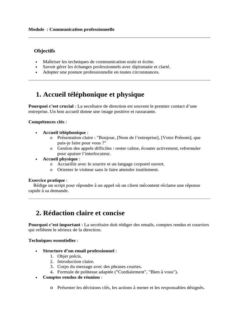 Techniques de Communication Professionnelle | PDF | la communication ...