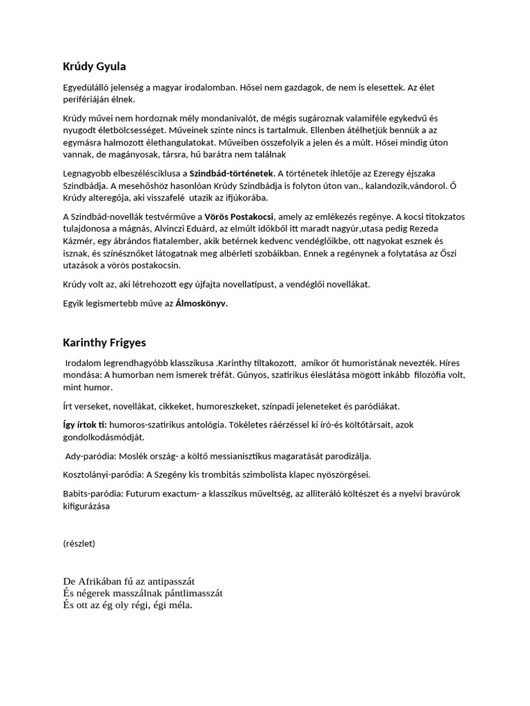 Krúdy Gyula | PDF