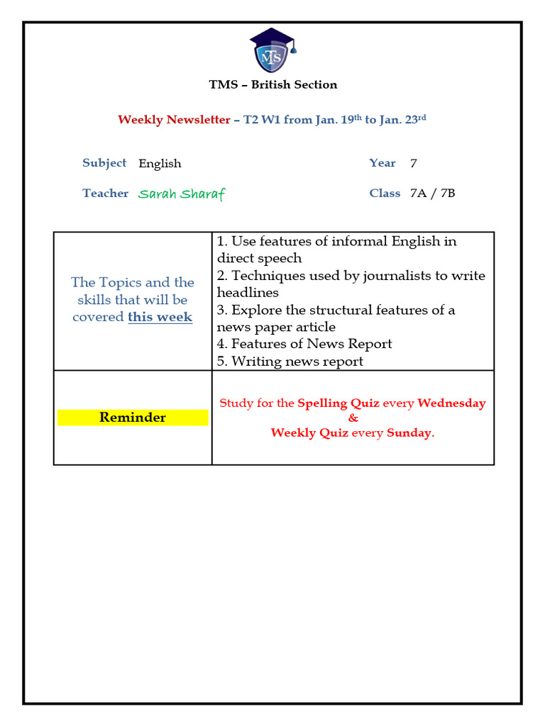 2.weekly Newsletter | PDF