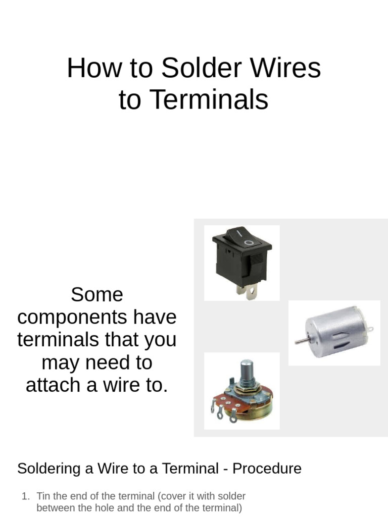 How To Solder Wires To Terminals - Lesson | PDF