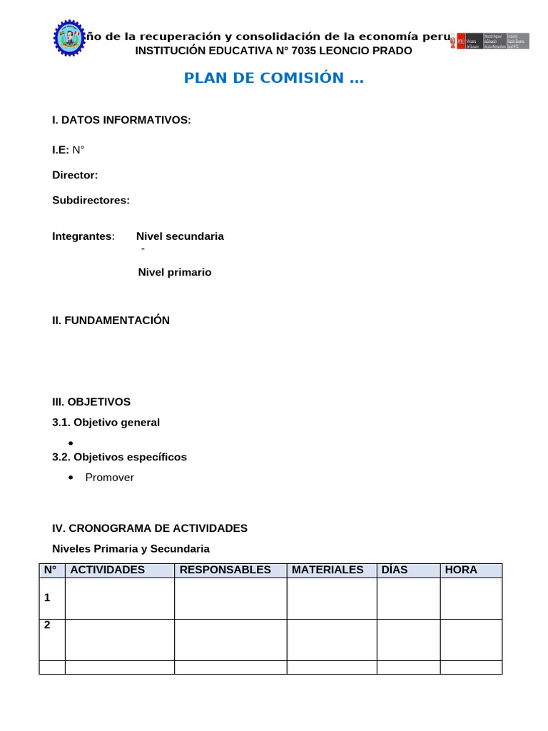 Esquema de Plan | PDF