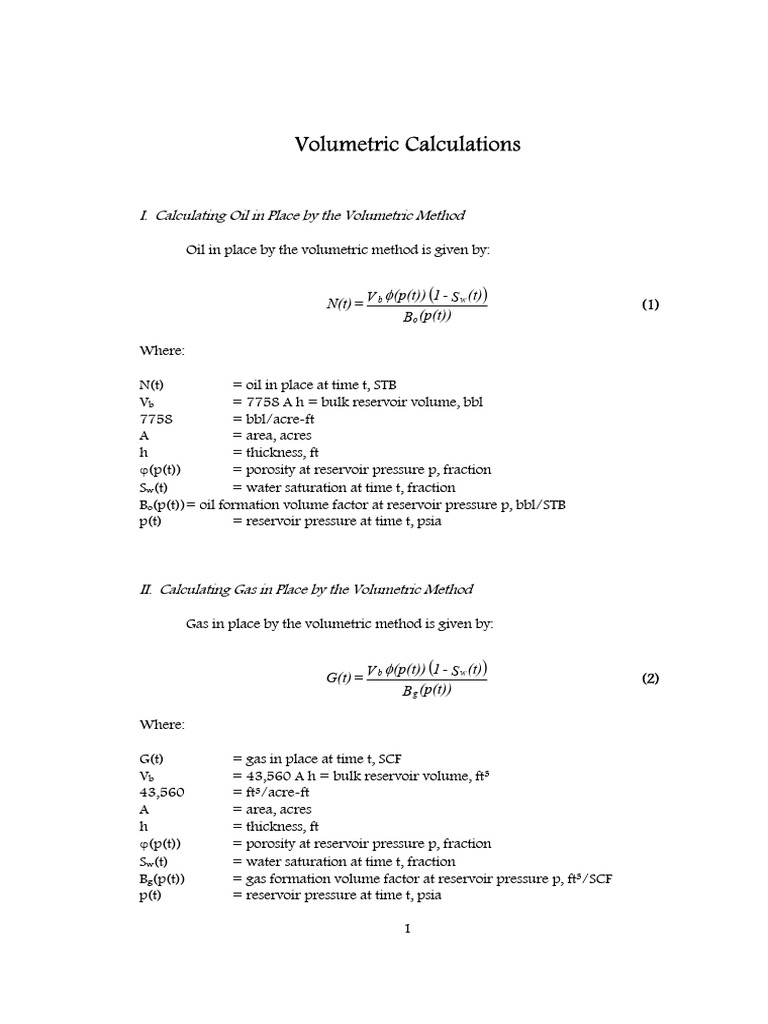 OGIP and OOIP Calculation Methods | PDF | Petroleum Reservoir | Fuels