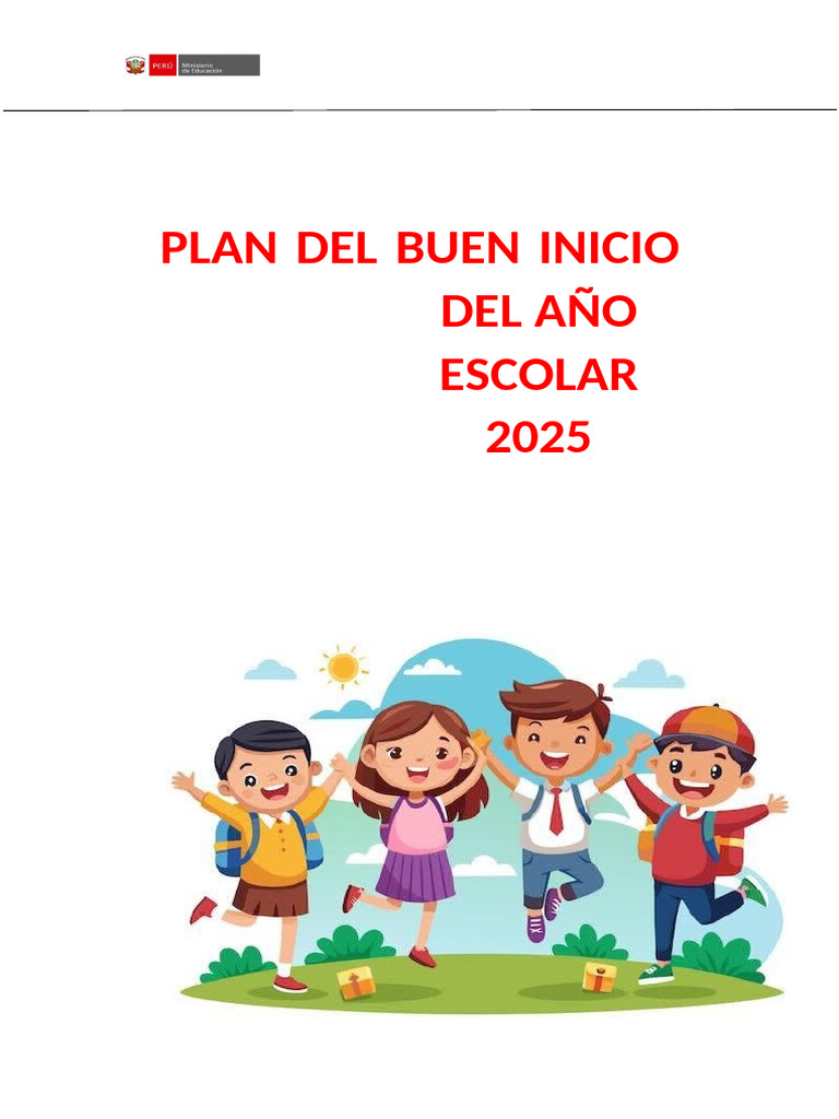 Plan Buen Inicio Año Escolar 2025 | PDF | Educación primaria | Escuelas