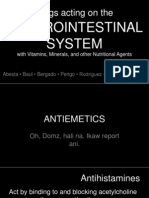 Drugs Acting On The: Gastrointestinal System