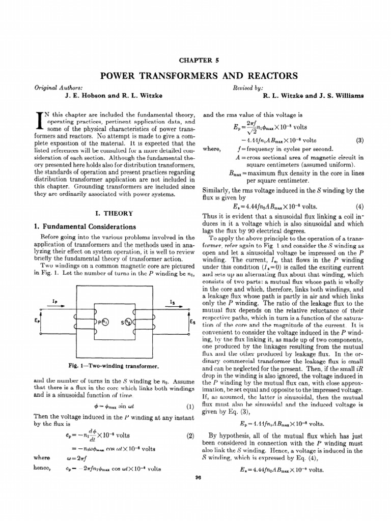 Power Transformers and Reactors Overview | PDF | Transformer ...