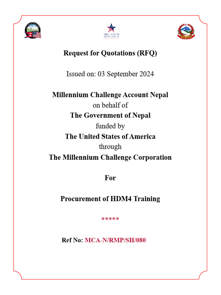 RFQ - Procurement of HDM4 Training | PDF | Insurance | Taxes