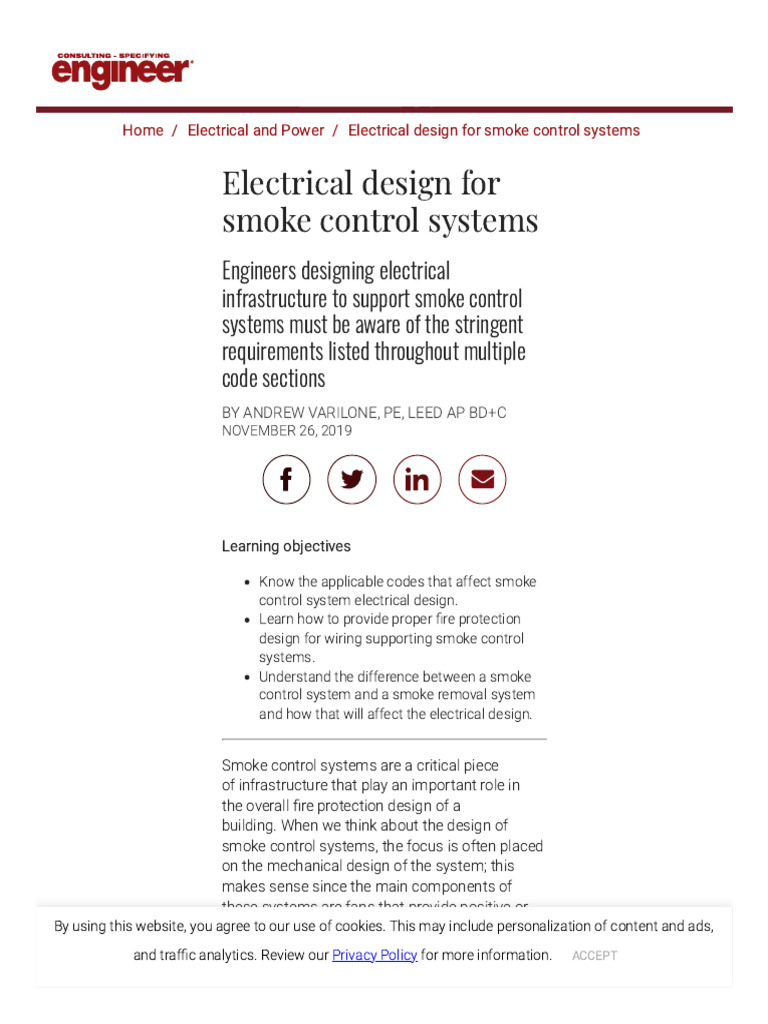 Electrical Design for Smoke Control | PDF | Electrical Wiring | Elevator