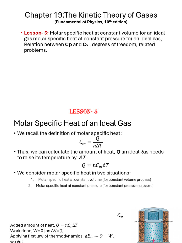Molar Specific Heats of Ideal Gases | PDF | Gases | Heat