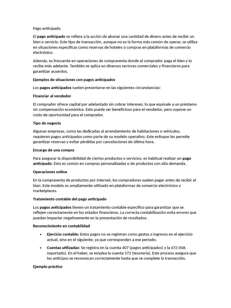 Pago Anticipado Que Es | PDF | Contabilidad | Factura