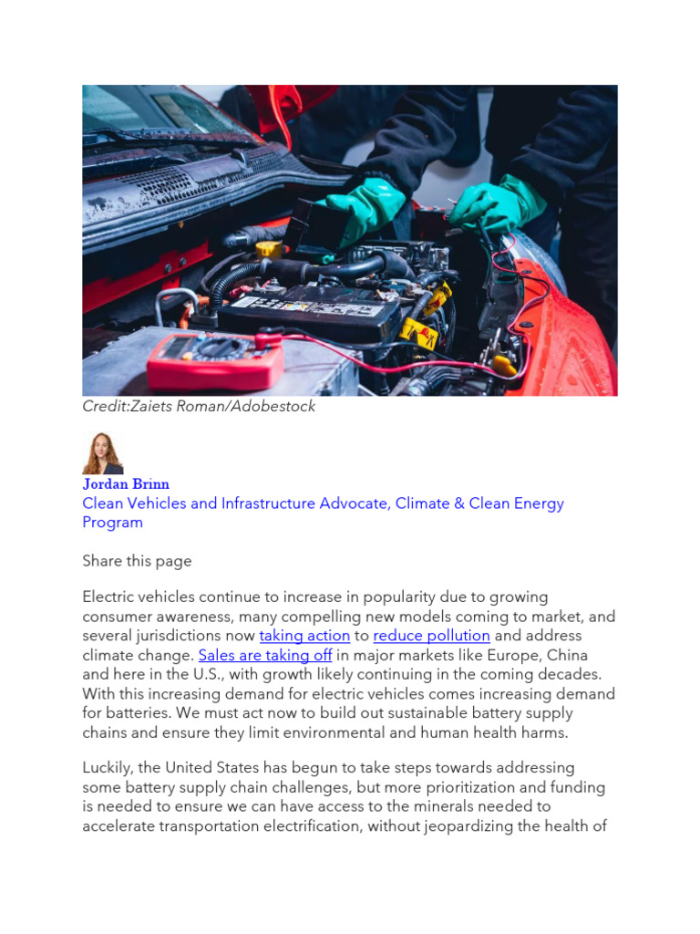 EV Battery Supply Chain Challenges | PDF | Electric Vehicle | Natural ...