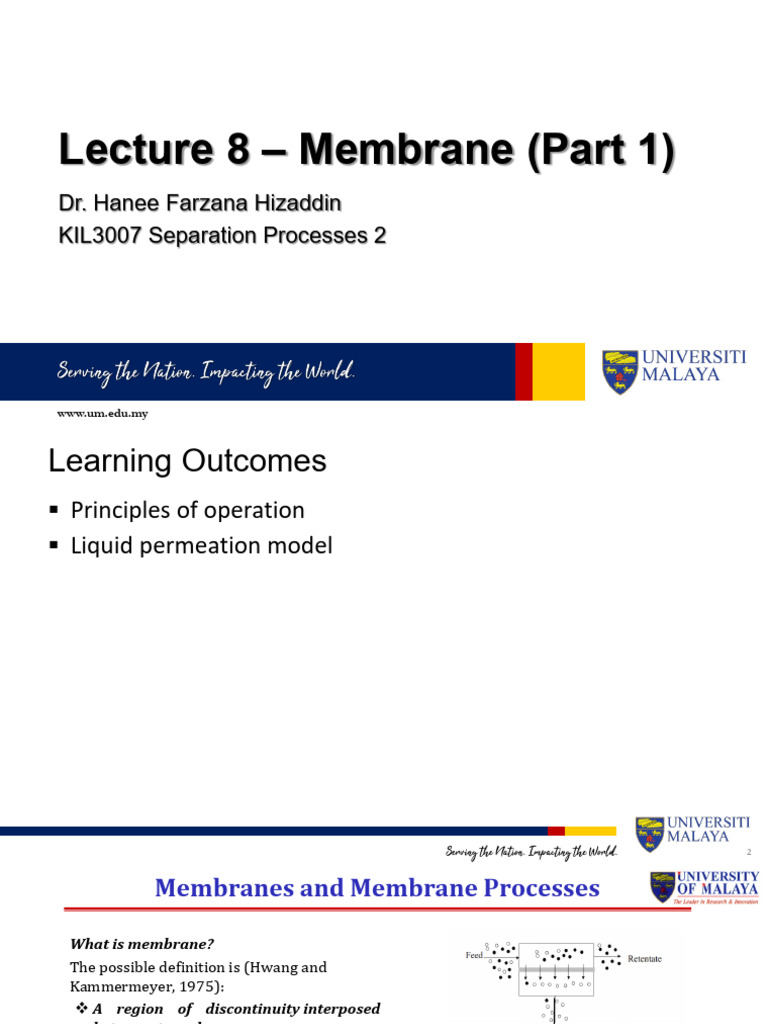 Membrane Processes in Separation Techniques | PDF | Membrane | Membrane ...