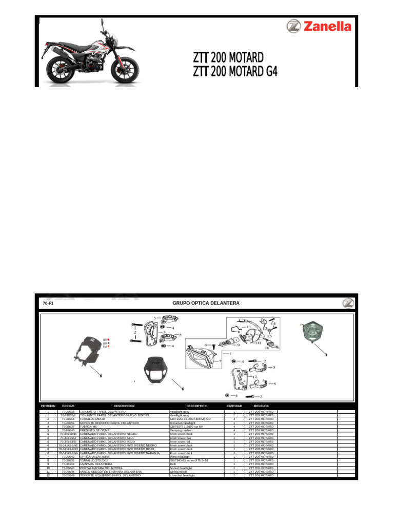 Copia de ZTT 200 MOTARD - G4 | PDF | Vehículos | Tecnología de vehículos