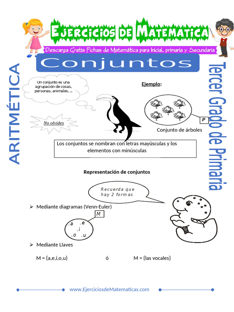 Conjuntos para Tercer Grado de Primaria | PDF | infinito | Matemáticas