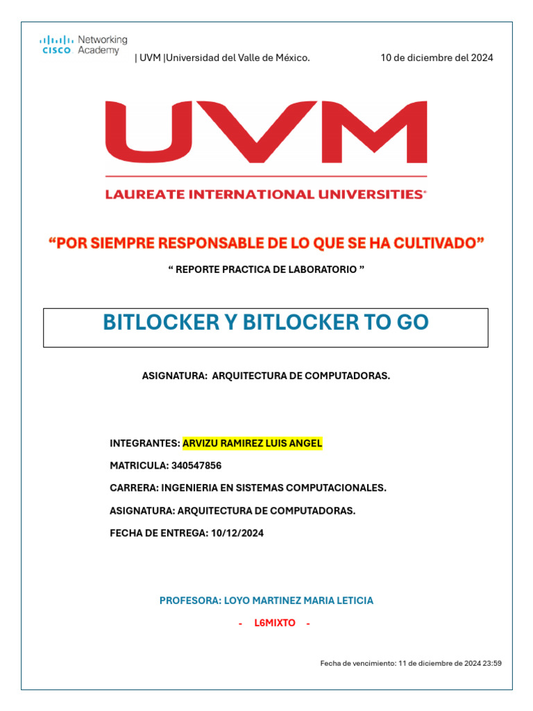 Comparativa: BitLocker y BitLocker To Go | PDF | Cifrado | Windows 10