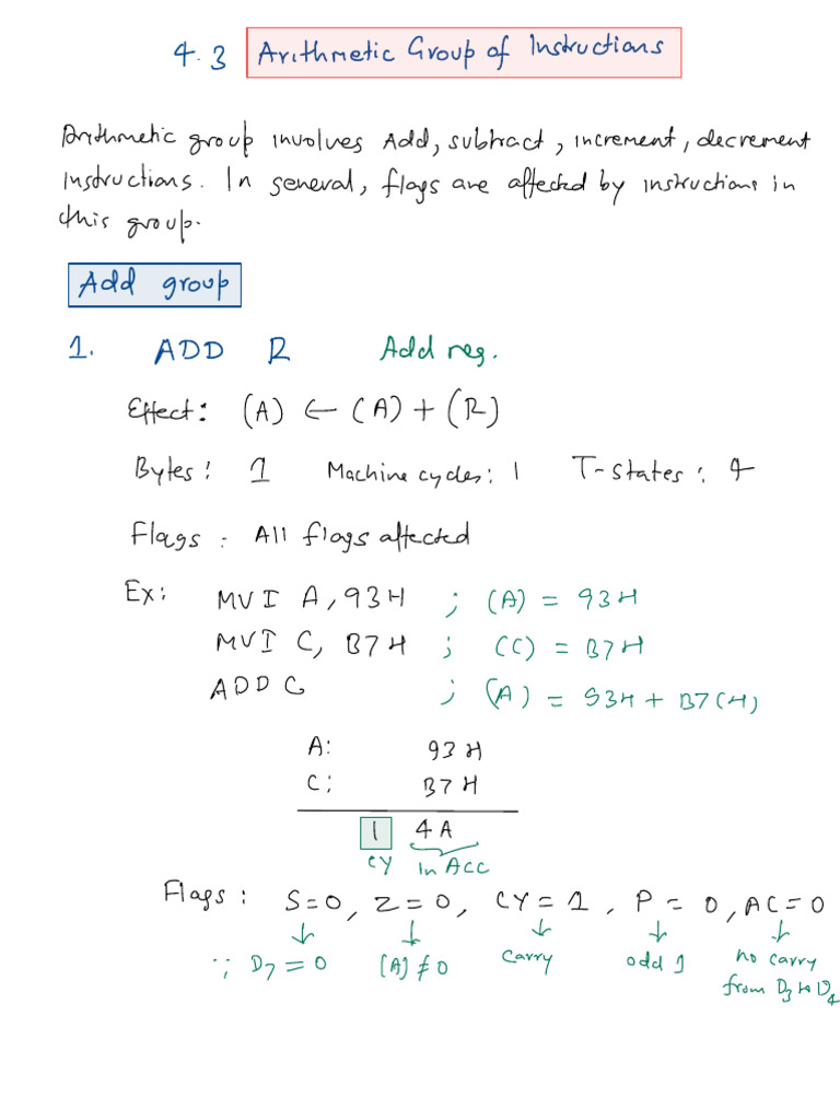 Arithmetic Instructions Overview | PDF | Computer Architecture ...