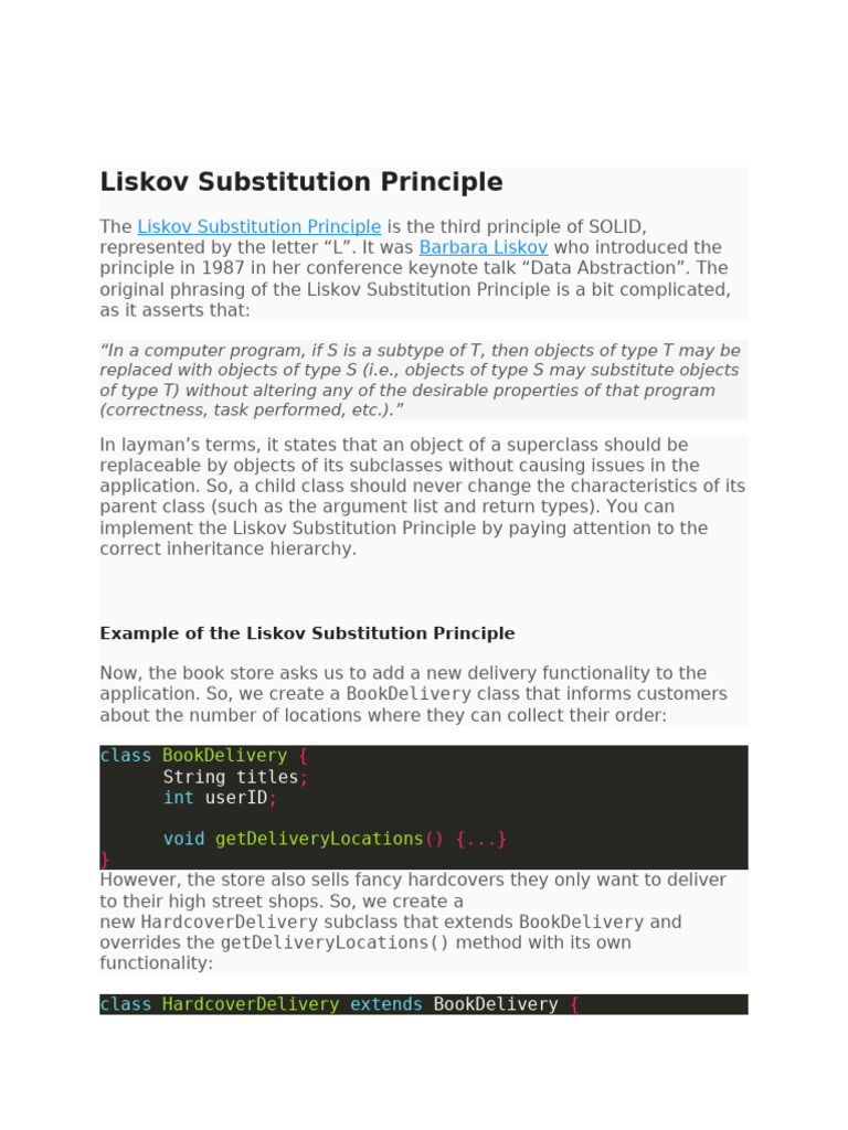 LiskovSubstitutionPrinciple | PDF | Inheritance (Object Oriented ... image.
