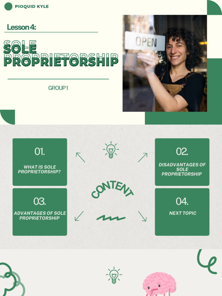 Sole Proprietorship Pdf Sole Proprietorship Ownership
