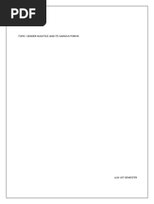 Gender Injustice and Its Various Forms