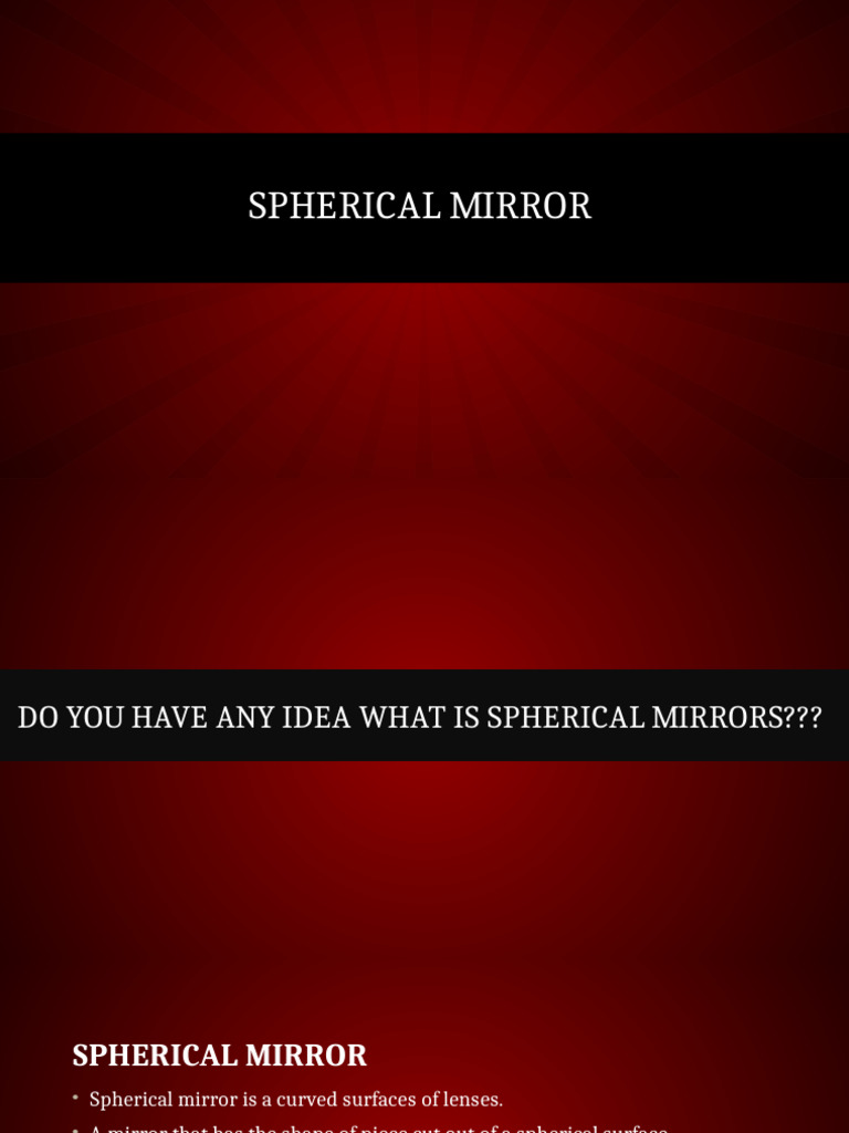 Spherical Mirror | PDF