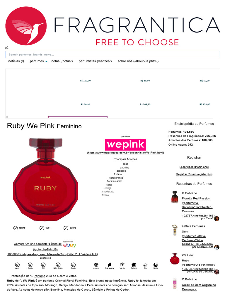 Perfume Ruby We Pink: Notas e Resenha | PDF | Perfume | Moda