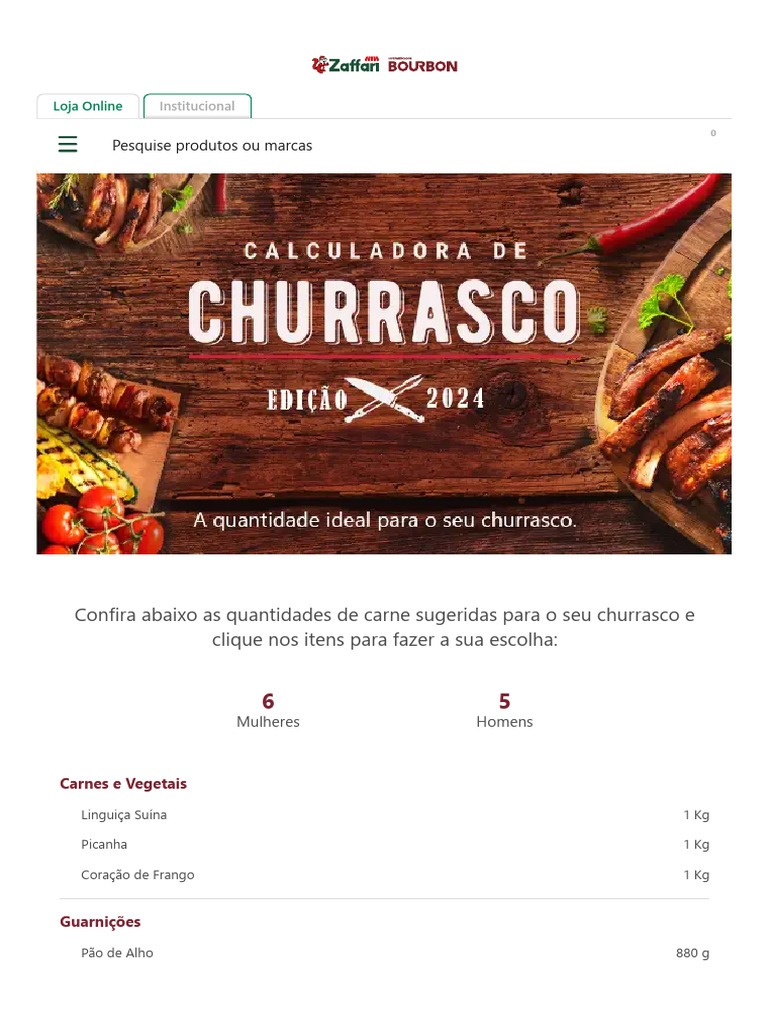 Calculadora de Carnes para Churrasco | PDF