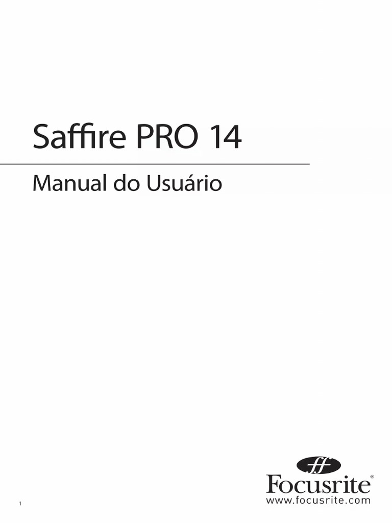 Manual Da Interface Focusrite Saffire Pro 14 1 2048 | PDF