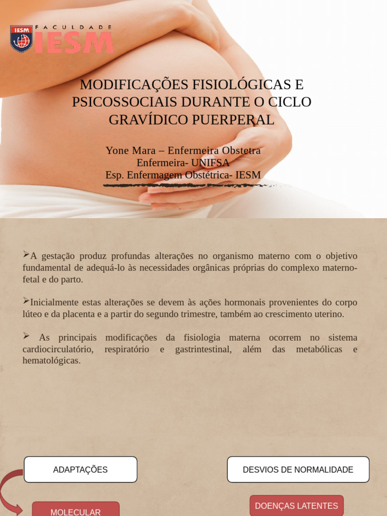 Modificações Fisiológicas na Gravidez | PDF | Gravidez | Pressão sanguínea