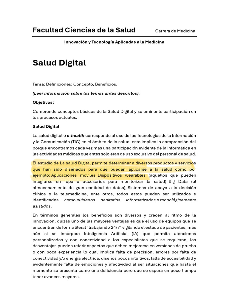 Salud Digital: Beneficios y Definiciones | PDF | Tecnología usable ...