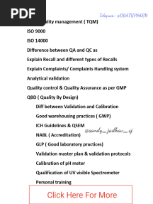 Quality Assurance 6th Sem IMP Question and Answer