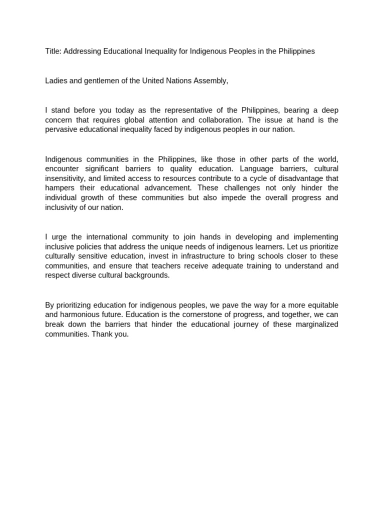 Indigenous Education Inequality in the Philippines | PDF