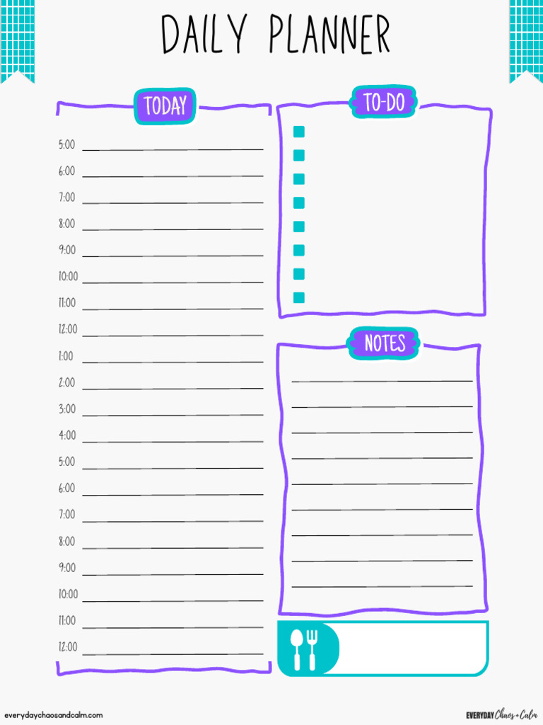 Daily Hourly Planner Template | PDF