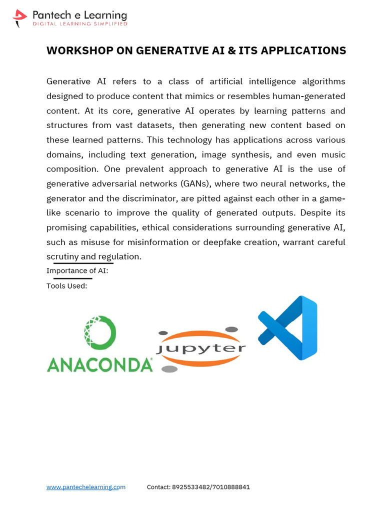 3 Days Workshop On Generative Ai Agenda1-1 PDF | PDF | Artificial ...