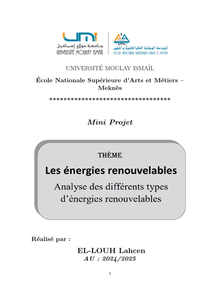Types et avantages des énergies renouvelables | PDF | Économie ...