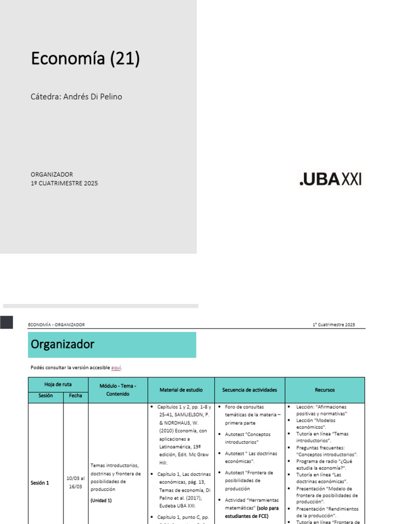 Organizador Economía 1C 2025 | PDF | Dinero | Macroeconómica