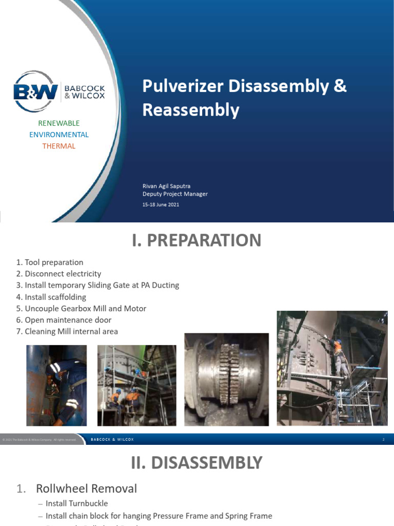 Pulverizer Disassembly & Reassembly Guide | PDF | Equipment ...