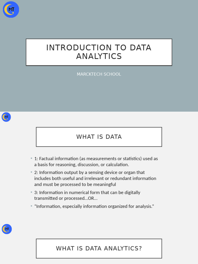 INTRODUCTION TO DATA ANALYTICS | PDF | Data Analysis | Statistics