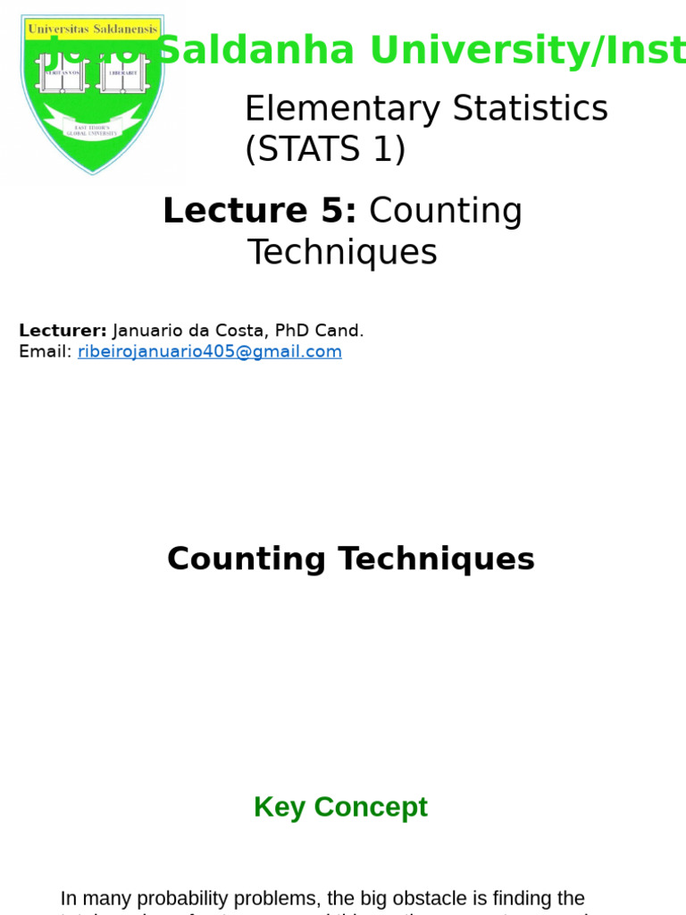 Counting Techniques in Probability | PDF | Sensitivity And Specificity ...