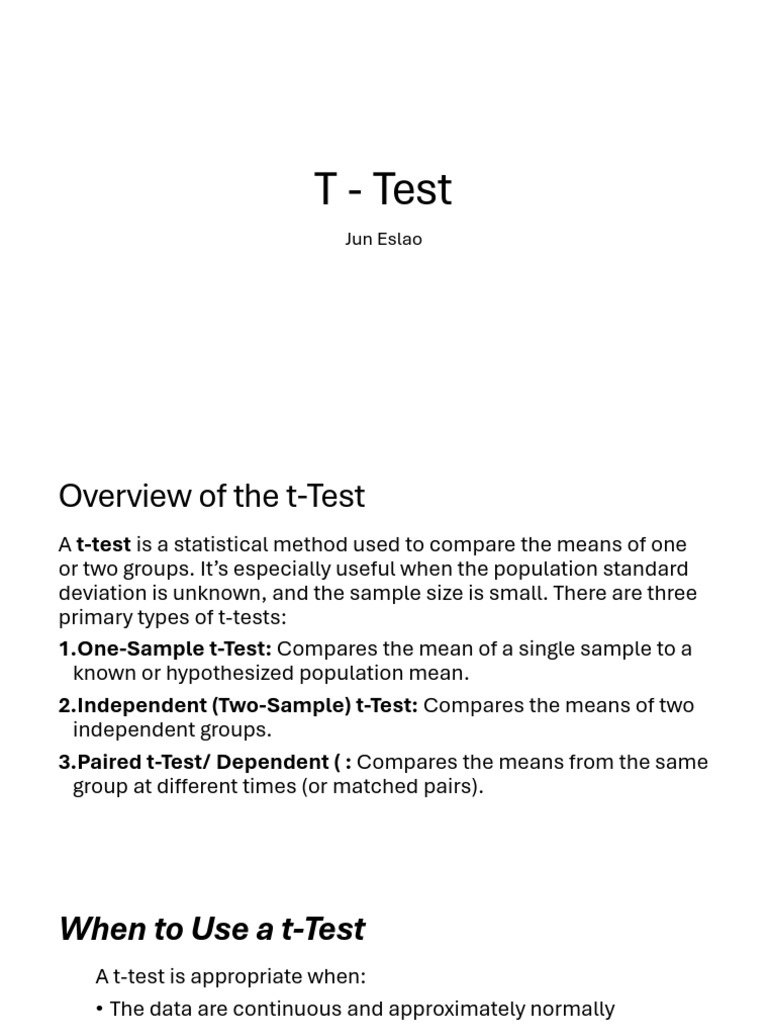 T Test | PDF