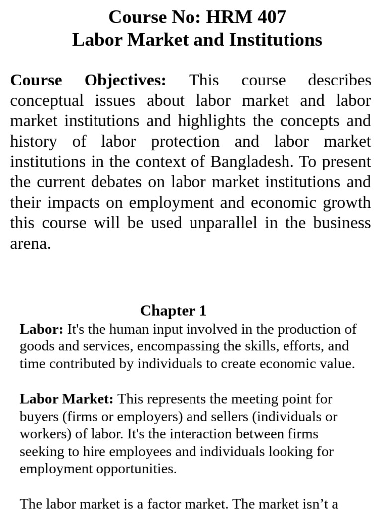 Labor Market Dynamics in Bangladesh | PDF | Labour Economics | Employment