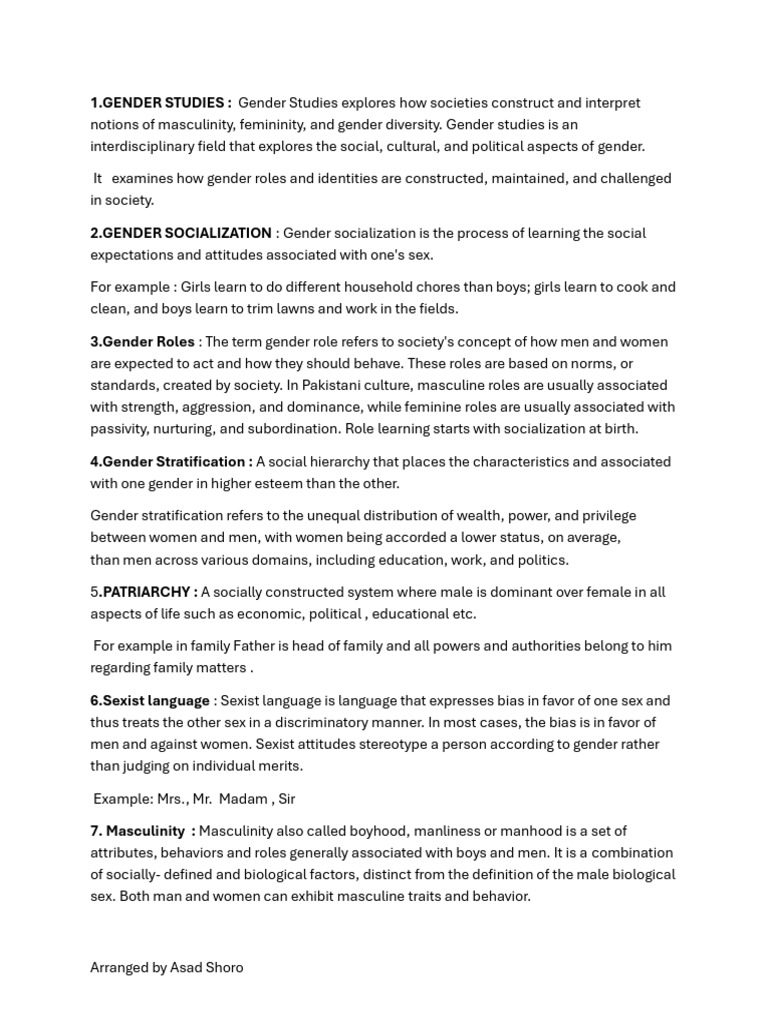 Gender Studies: Concepts and Theories | PDF | Gender | Gender Studies