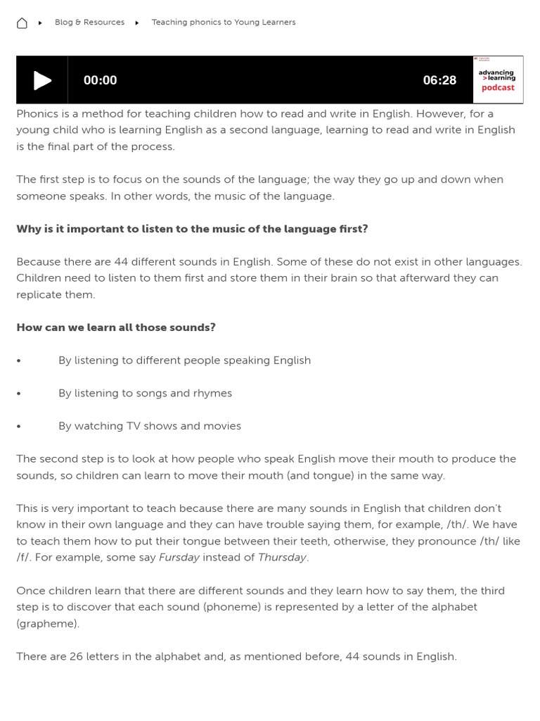 Phonics Teaching Strategies for Kids | PDF | Phonics | English Language