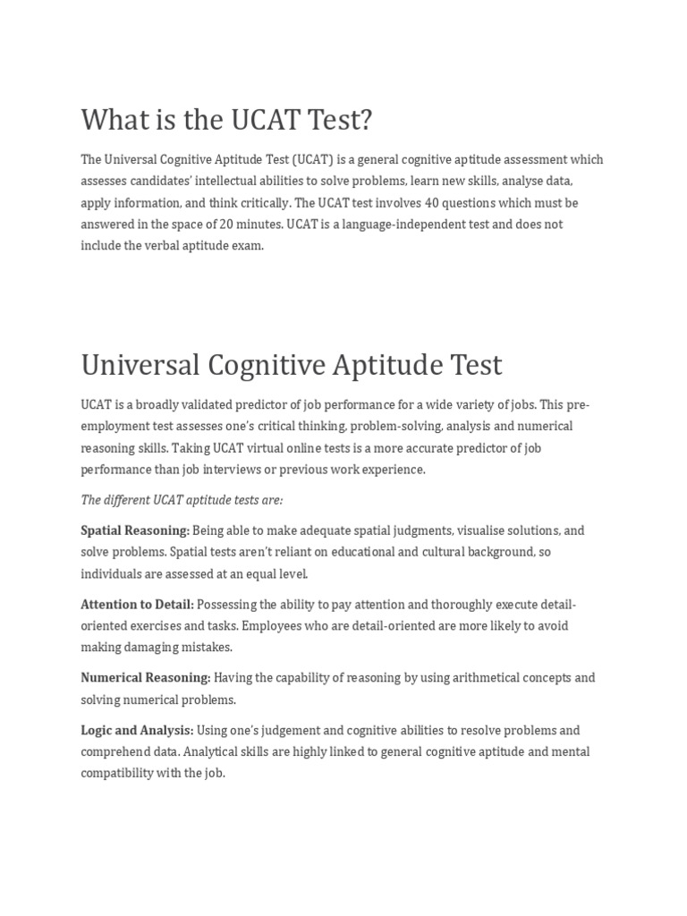 Understanding the UCAT Test Format | PDF | Critical Thinking | Reason